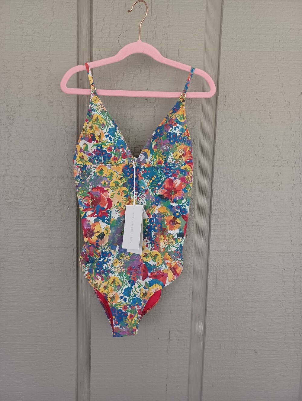 Stella McCartney Iconic Floral Print One Piece Swimsuit Size S Women Beach